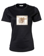 Lade das Bild in den Galerie-Viewer, Kälble Zwillingspaar - Bio-Baumwolle Damen T-Shirt