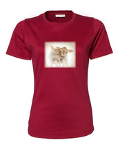 Lade das Bild in den Galerie-Viewer, Kälble Zwillingspaar - Bio-Baumwolle Damen T-Shirt
