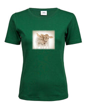 Lade das Bild in den Galerie-Viewer, Kälble Zwillingspaar - Bio-Baumwolle Damen T-Shirt