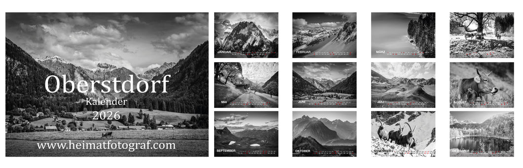 Oberstdorf 2026 - sw - 20x30cm